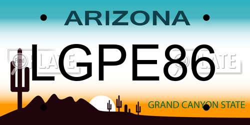LGPE86 Arizona License Plate