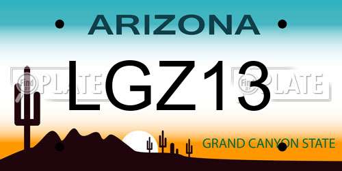 LGZ13 Arizona License Plate