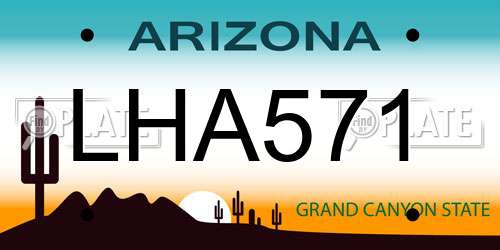 LHA571 Arizona License Plate
