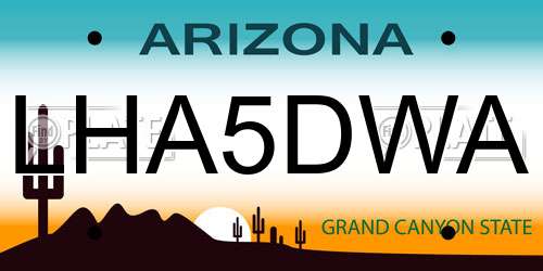 LHA5DWA Arizona License Plate