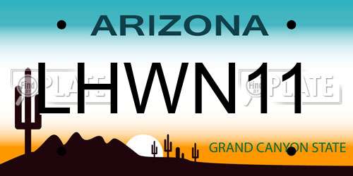 LHWN11 Arizona License Plate