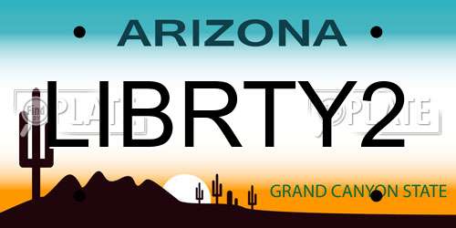 LIBRTY2 Arizona License Plate