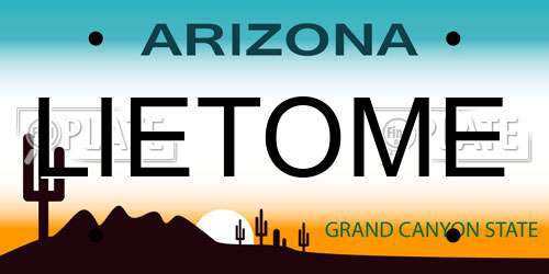 LIETOME Arizona License Plate