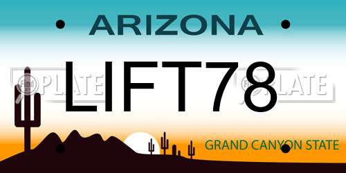 LIFT78 Arizona License Plate
