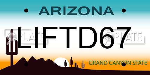 LIFTD67 Arizona License Plate