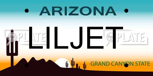LILJET Arizona License Plate