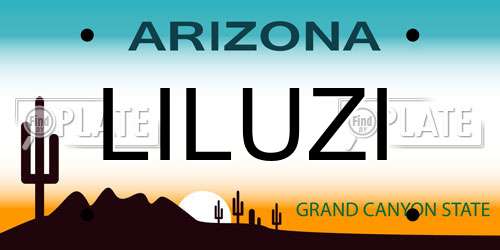 LILUZI Arizona License Plate
