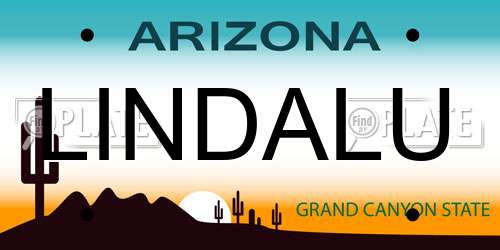 LINDALU Arizona License Plate