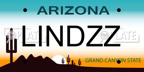 LINDZZ Arizona License Plate