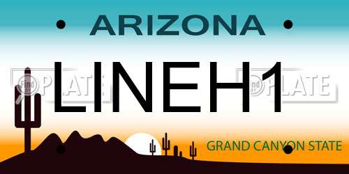 LINEH1 Arizona License Plate