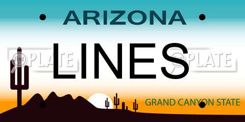 LINES Arizona License Plate