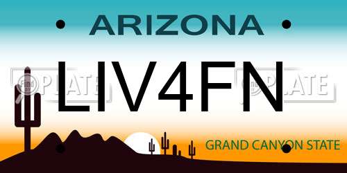 LIV4FN Arizona License Plate