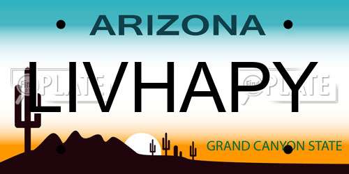 LIVHAPY Arizona License Plate