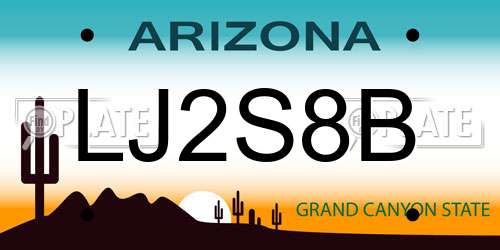 LJ2S8B Arizona License Plate