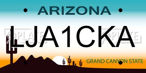 LJA1CKA Arizona License Plate