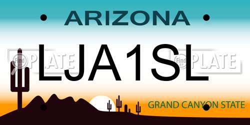 LJA1SL Arizona License Plate