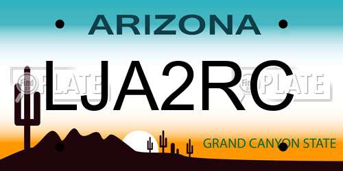 LJA2RC Arizona License Plate