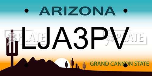LJA3PV Arizona License Plate
