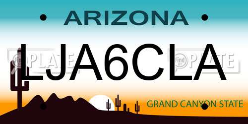 LJA6CLA Arizona License Plate