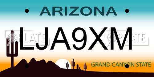 LJA9XM Arizona License Plate