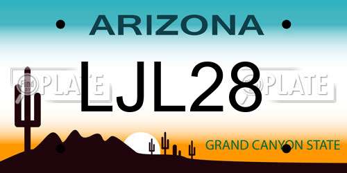 LJL28 Arizona License Plate