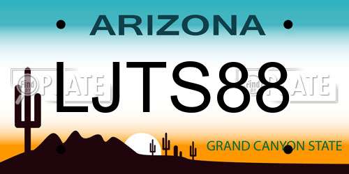 LJTS88 Arizona License Plate