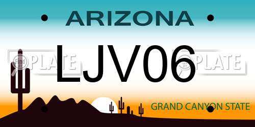 LJV06 Arizona License Plate
