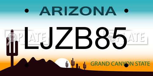 LJZB85 Arizona License Plate