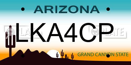 LKA4CP Arizona License Plate