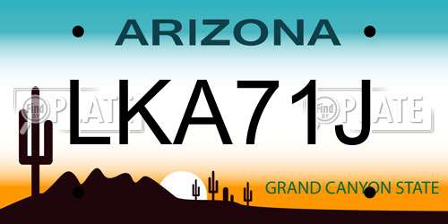 LKA71J Arizona License Plate