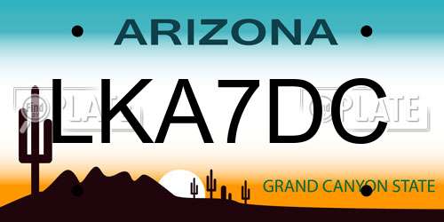 LKA7DC Arizona License Plate
