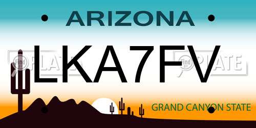 LKA7FV Arizona License Plate