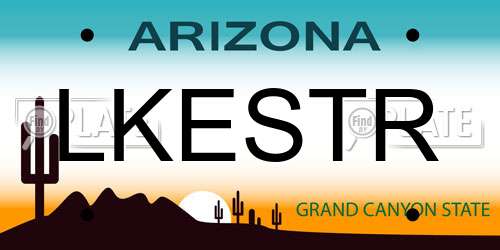 LKESTR Arizona License Plate