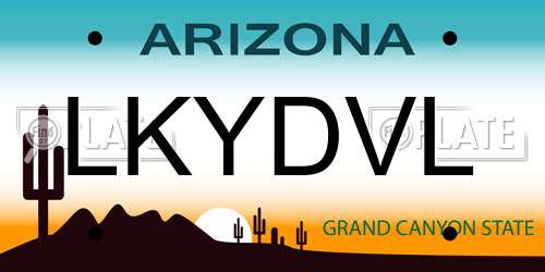 LKYDVL Arizona License Plate
