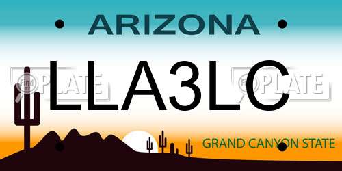 LLA3LC Arizona License Plate