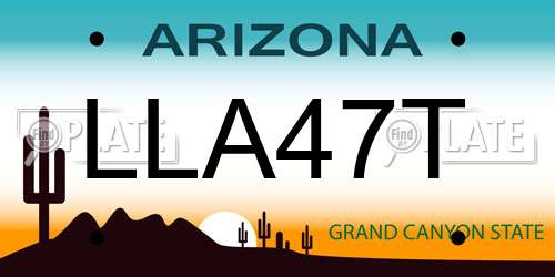 LLA47T Arizona License Plate