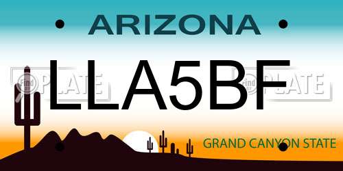 LLA5BF Arizona License Plate