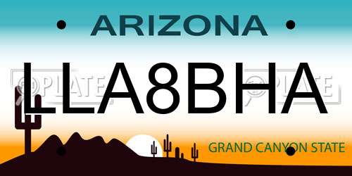 LLA8BHA Arizona License Plate