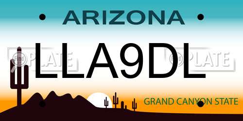 LLA9DL Arizona License Plate