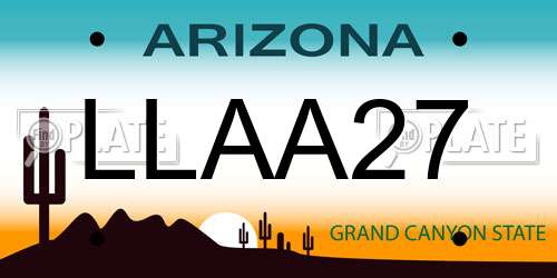 LLAA27 Arizona License Plate