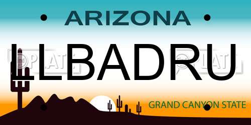 LLBADRU Arizona License Plate