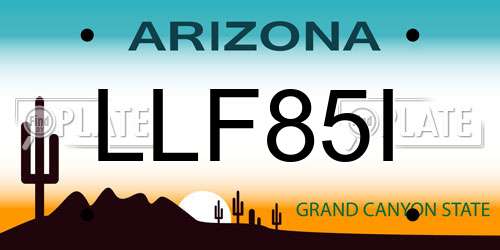 LLF85I Arizona License Plate