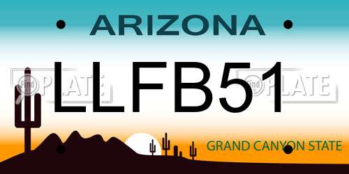 LLFB51 Arizona License Plate