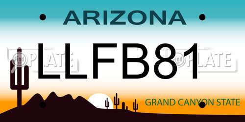 LLFB81 Arizona License Plate