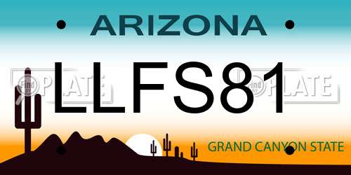 LLFS81 Arizona License Plate