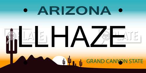 LLHAZE Arizona License Plate