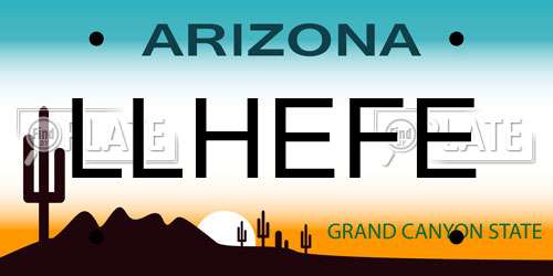 LLHEFE Arizona License Plate