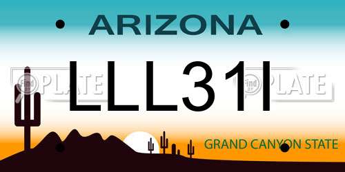 LLL31I Arizona License Plate