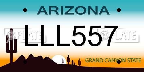 LLL557 Arizona License Plate