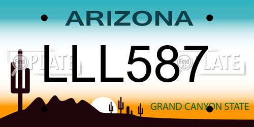 LLL587 Arizona License Plate